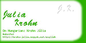 julia krohn business card